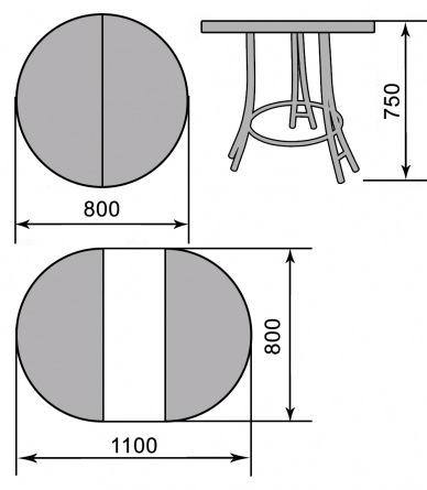 Круглый раскладной стол чертеж - 86 фото